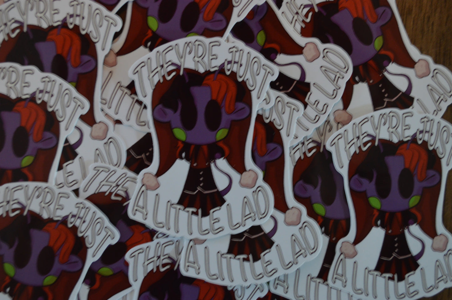 Sticker - They're Just A Little Lad (Red Jester Alien)