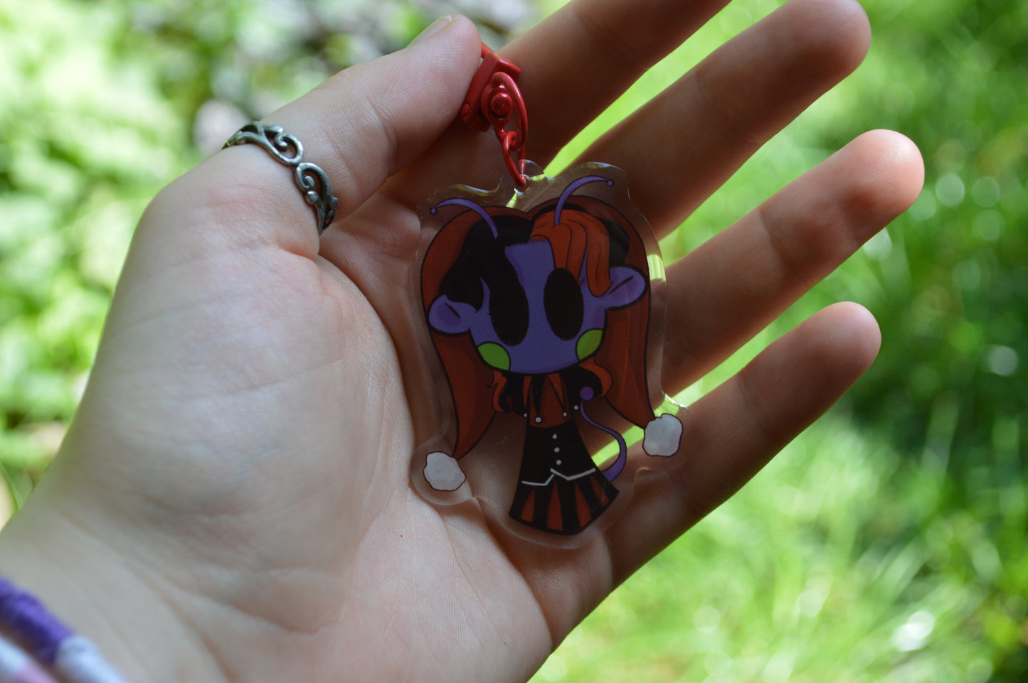 Acrylic Charm - Red Jester Alien