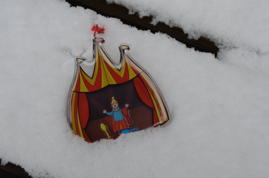 Acrylic Shaker Charm - Sad Circus Clown