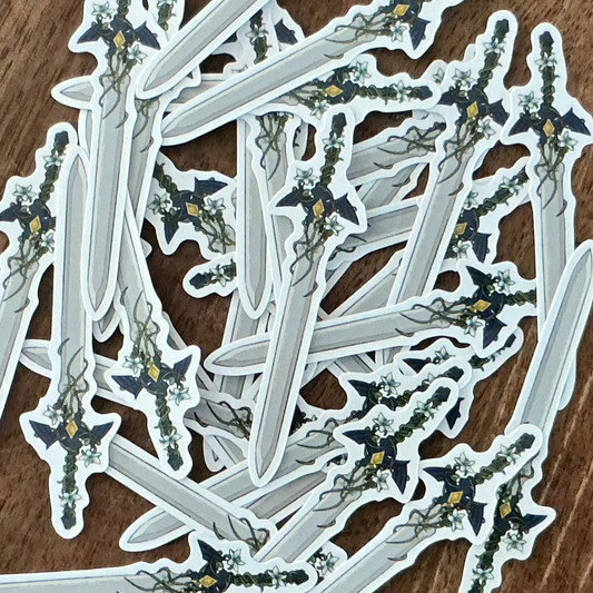 Sticker - Sword with Flowers